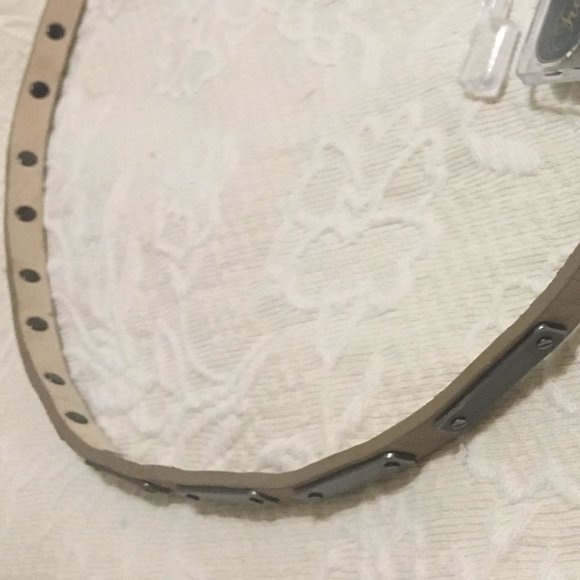 TreVero tan genuine leather studd thin belt - Picture 5 of 6